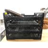 Image 1 : Group of 4 black commercial bread crates & 5 serving trays