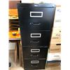 Image 1 : Four drawer black metal filing cabinet w/ key
