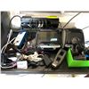 Image 2 : Two DYMO label makers & assorted date stamps/ electrical cords etc.