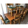 Image 2 : Solid oak 7 pc. dining table set w/ 6 chairs (seat cushions need recovering)