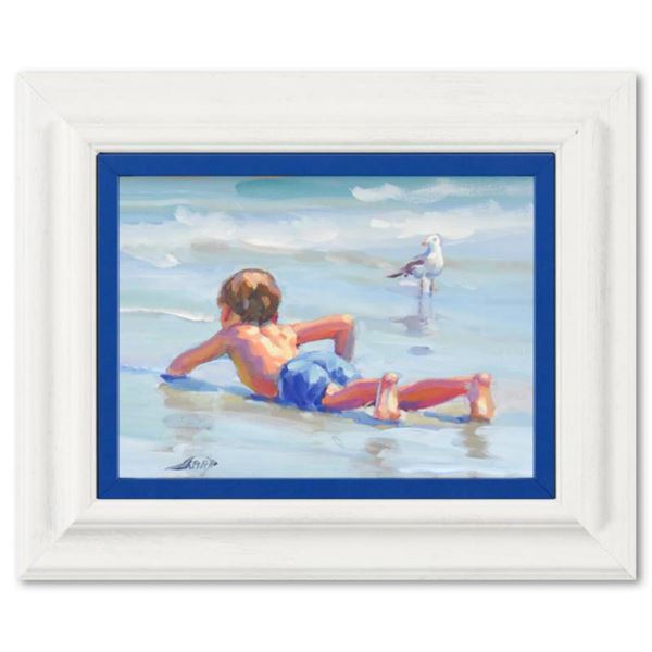 Lucelle Raad, "Mr Cool" Framed Original Acrylic Painting on Canvas, Hand Signed with Letter of Authe