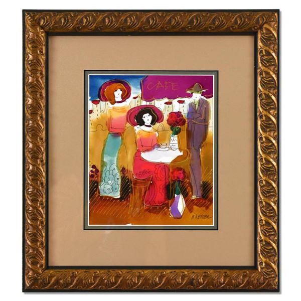 Moshe Leider, Framed Original Mixed Media Watercolor Painting, Hand Signed with Letter of Authentici