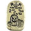 Image 1 : 2oz Monarch Precious Metals Glow in the Dark Jack o' Lantern .999 Fine Silver Tombstone. #710 of onl