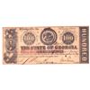 Image 1 : United States Obsolete Banknote 1863 $100 State of Georgia, UNC.