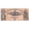 Image 1 : United States Obsolete Banknote CS-37 1861 $5 Confederate States of America, F-VF (pinholes).