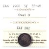 Image 1 : 1900 Canada 5-cent Oval 0 ICCS Certified EF-40.