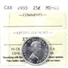 Image 1 : 1955 Canada 25-cent ICCS Certified MS-65.