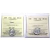 Image 1 : 1956 Canada 10-cent & 10-cent Cameo ICCS Certified MS-65. 2pcs