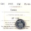 Image 1 : 1955 Canada 10-cent ICCS Certified PL-66 Cameo.