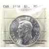 Image 1 : 1938 Canada Dollar ICCS Certified MS-62. Cartwheel shine at an angle!