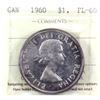 Image 1 : 1960 Canada Dollar ICCS Certified PL-66 Cameo. Patina is a deep reddish blue. Cameo shows through a 