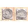 Image 1 : Lot of 2x 1962 & 1963 Canada Arrow Head Dollars. The arrow head is the variety where the dies clash 