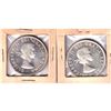 Image 2 : Lot of 2x 1962 & 1963 Canada Arrow Head Dollars. The arrow head is the variety where the dies clash 