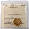Image 1 : Newfoundland $2 1885 Gold ICCS Certified MS-62