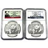 Image 1 : 2x 2012 China 1oz Fine Silver Pandas Both NGC Certified MS-70 Early Releases, with 2 Different Certi