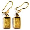 Image 2 : 21K Gold Earrings Containing 2x 1 Gram Pamp Suisse .9999 Fine Gold Bars. You will receive 2 grams of