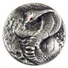 Image 1 : 3oz Beaver Bullion Antiqued Cobra with Enameled Eye .999 Fine Poured Silver Round. (TAX Exempt)