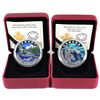 Image 1 : Lot of 2x 2016 Canada $20 Geometry in Art Series Fine Silver Coins. Includes The Loon, and The Polar