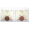 Image 1 : 1999 & 2000 Canada 1-cent ICCS Certified MS-66 Red. 2pcs