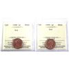 Image 1 : 1998 & 1999 Canada 1-cent ICCS Certified MS-66 Red. 2pcs