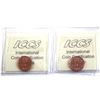 Image 2 : 1998 & 1999 Canada 1-cent ICCS Certified MS-66 Red. 2pcs