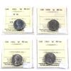 Image 1 : Lot of 4x Canada 5-cent ICCS Certified: 1953 SF NL MS-65, 1958 MS-64, 1962 MS-64 & 1963 MS-64. 4pcs