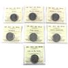 Image 1 : Lot of 7x 2013-2015 Canada 25-cent ICCS Certified coins: 2013 Secord MS-64, 2013 Secord coloured MS-