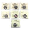 Image 2 : Lot of 7x 2013-2015 Canada 25-cent ICCS Certified coins: 2013 Secord MS-64, 2013 Secord coloured MS-