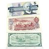Image 2 : Lot of 3x Bank of Canada 2 and 3 Digit RADAR Notes - 1954 $1 A/I6005006 VF, 1974 $2 BW6668666 F-VF (
