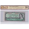 Image 1 : BC-37b-i-N1-ii-N10-i 1954 Bank of Canada $1, Beattie-Rasminsky, Modified, 2 Digit RADAR, 2 Cycle REP