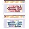Image 2 : 2x 1986 Bank of Canada Birds Series Notes BCS Certified - BC-55c-i $2 BCS CUNC-63 Original & BC-56c 