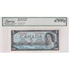 Image 1 : BC-39b 1954 Bank of Canada $5, Beattie-Rasminsky, Modified, S/N: X/S4705861, Legacy Certified GUNC-6
