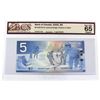 Image 1 : BC-62b-N1-iii 2002 Bank of Canada $5, Jenkins-Dodge, Printed in 2004, 4 Digit RADAR, S/N: HNU9627269