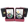 Image 1 : Lot of 2x 2014 Canada $20 Fine Silver Coins with Embellishments. Includes Red Trillium with Crystal 