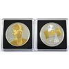 Image 1 : Lot of 2x 2005 & 2007 Canada Gold Plated Silver Dollar in Square Capsules. Includes 2005 40th Annive