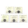 Image 1 : 1991,1995,1998,2001P & 2003WP 10-cent ICCS Certified MS-67. 5pcs