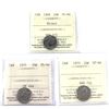 Image 1 : 1968 PL-66, 1971 PL-66 & 1975 SP-66 Canada 10-cent ICCS Certified. 3pcs