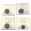 Image 1 : 1958 PL-66, 1966 PL-65, 1973 PL-66 & 1998 Matte Silver PF-64 Canada 5-cent ICCS Certified. 4pcs