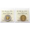 Image 1 : 2020 Canada Gold plated Loon Dollar coloured PF-67 UHC & 2020 Gold plated $2 Coloured PF-66 UHC Both