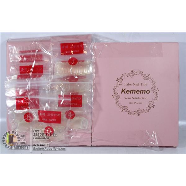 2 X 600PCS FALSE NAIL TIPS KEMONO - CLEAR TIPS