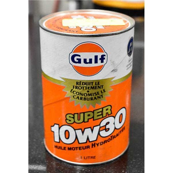 VINTAGE FULL GULF 10W30 MOTOR OIL