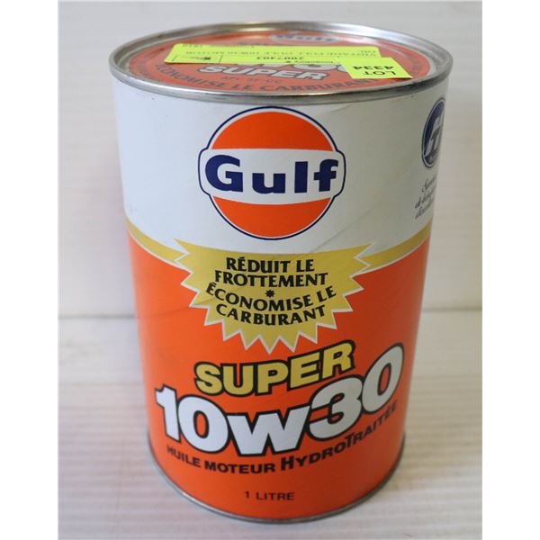 VINTAGE FULL GULF 10W30 MOTOR OIL