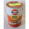 VINTAGE FULL GULF 10W30 MOTOR OIL