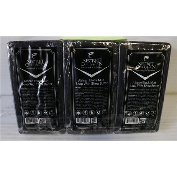 3BARS OF SECRET CBD INFUSED AFRICAN BLACK MUD SOAP