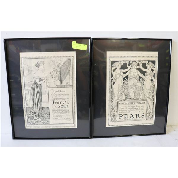 17)  LOT OF 2 FRAMED UNDER PLEXIGLASS