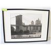 Image 1 : FRAMED BLACK & WHITE BROOKLYN BRIDGE- 28.5 X 20.5