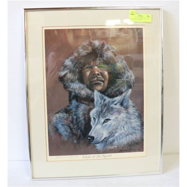  FACES OF THE NORTH  INUIT MAN WITH HUSKY SIGNED