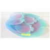 Image 1 : 12)  PASTEL PINK & BLUE GLASS FISH PLATTER