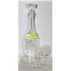 Image 1 : 3 PC VINTAGE ETCHED GLASS DECANTER AND GLASS