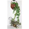 FLAT WITH SILK PLANTS & CAST METAL KEY HOLDER &